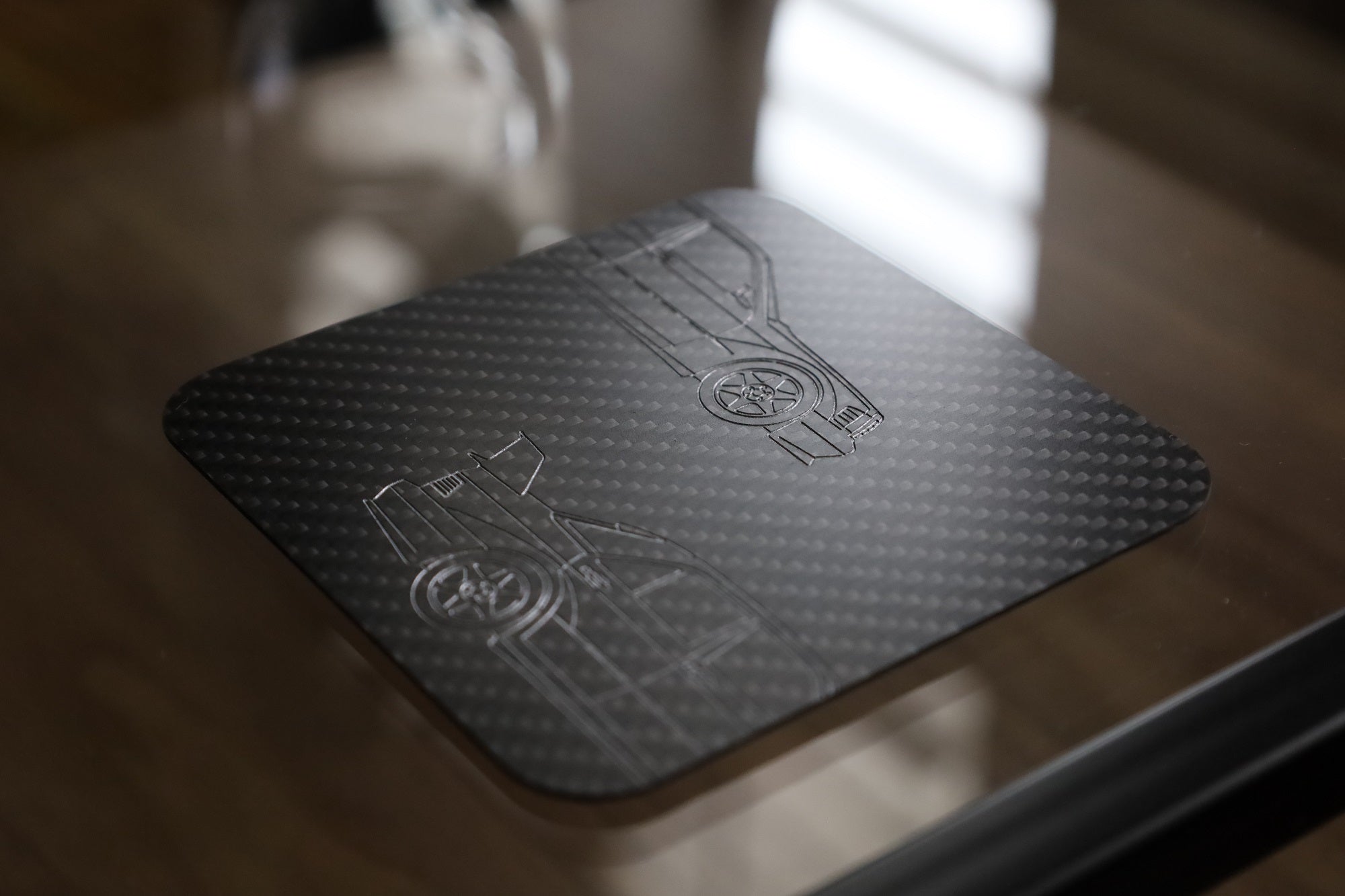 Carbon fiber coasters - Engraved